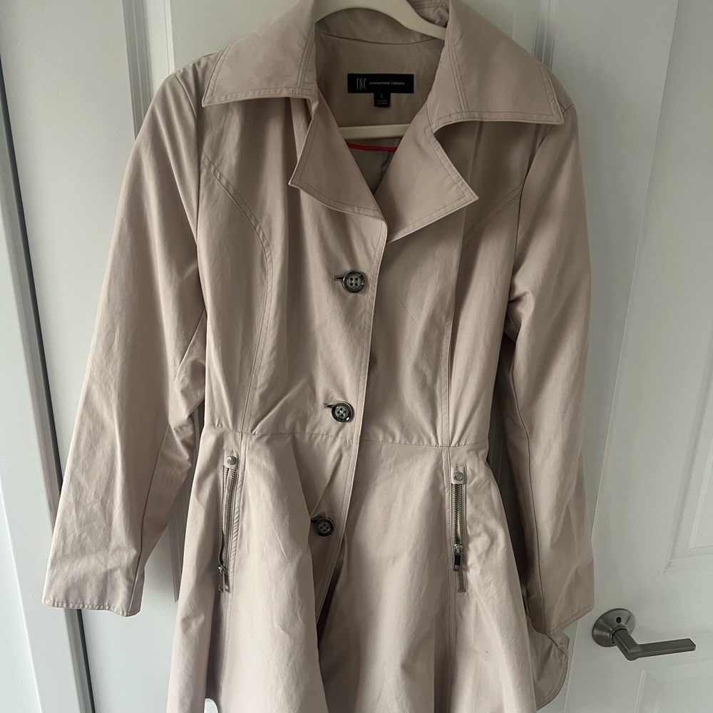 INC International Concepts Light Tan Trench Coat